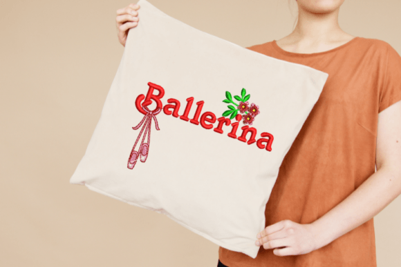 Ballerina Word Embroidery Design