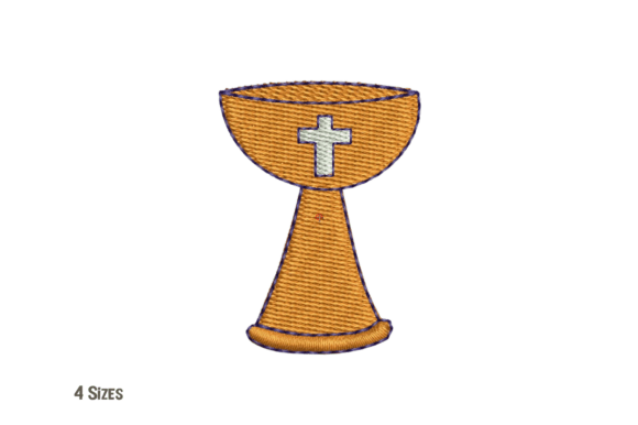 Chalice with Cross Embroidery Design