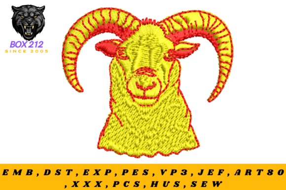 Gentle Ram Digital Embroidery Design