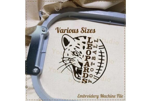 Leopard Football Embroidery Design