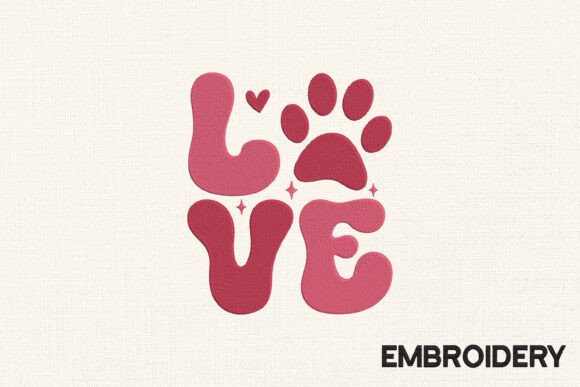 Love Dog Valentine Embroidery Design