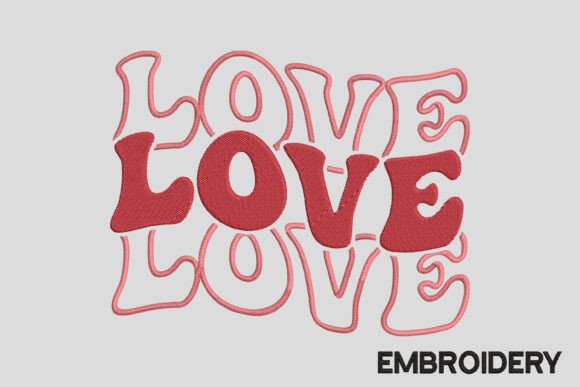 Love Valentine Embroidery Design