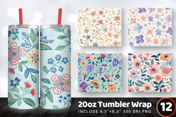 Pastel Embroidery Flowers Tumbler Wrap Review