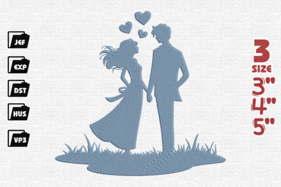 Romantic Duo Embroidery Design