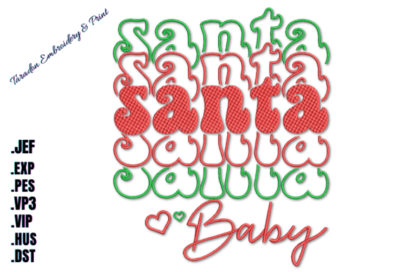 Santa Baby Machine Embroidery Design