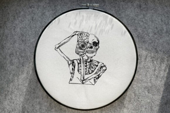 Skeleton with Camera Embroidery Review
