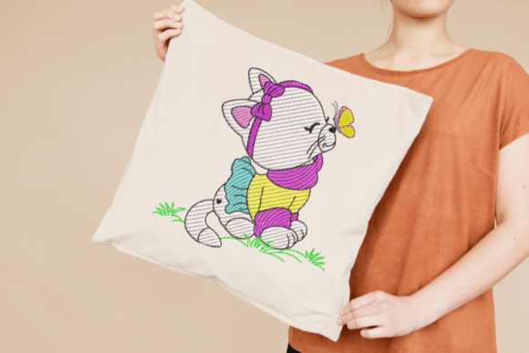The Cat and the Butterfly Embroidery